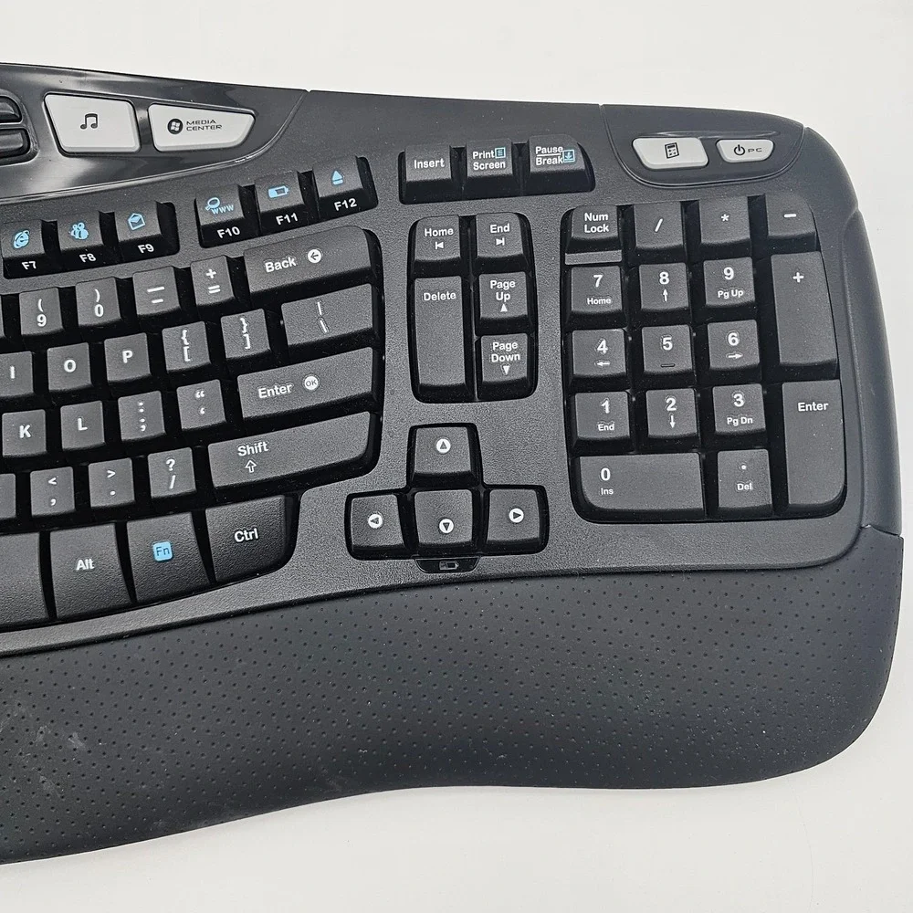 Logitech K350 Wireless Wave Keyboard M505 Mouse Unifying Dongle Ergonomic TESTED